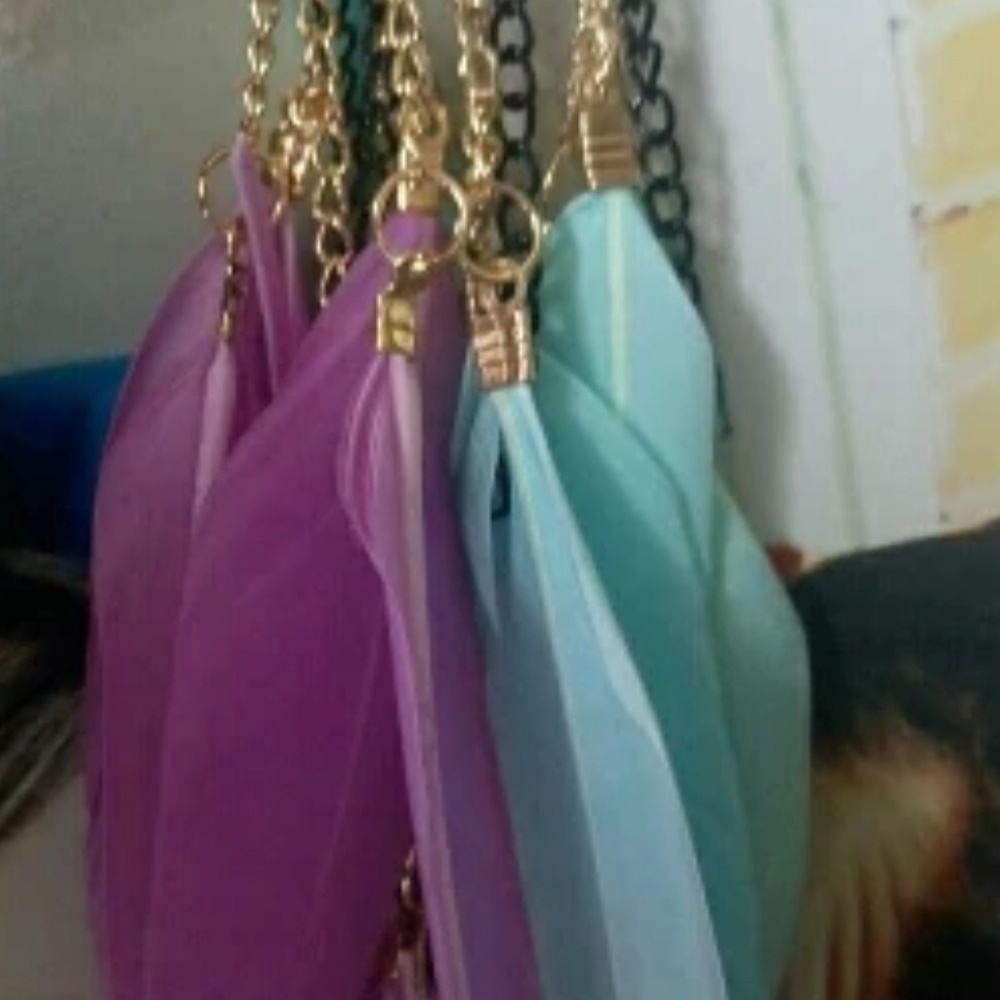 NEW!!! BOHO Feather Dangles~Baby blue green. - Picture 3 of 8